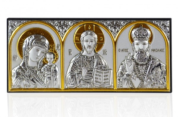 Икона автомобильная, Казанская Богородица, Спаситель, Святой Николай