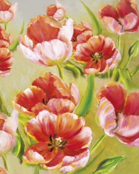 Алмазная мозаика Весенние тюльпаны, без подрамника , 20х25 см